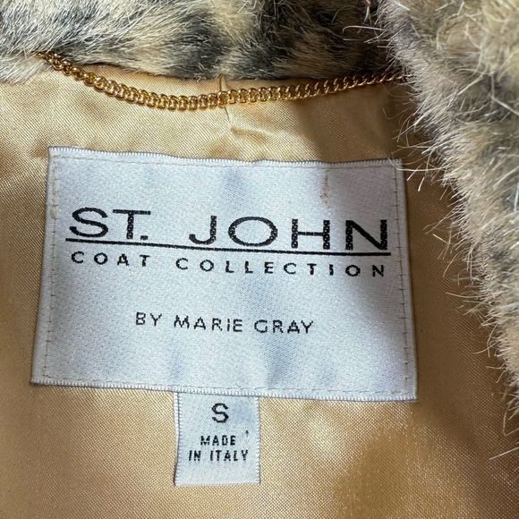 St. John Animal Print Faux Fur Bomber Jacket - Picture 10 of 16